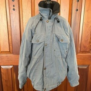 OBERMEYER Denim Ski Snowboard Mountain 6 Pocket Jacket Gray Mens Small